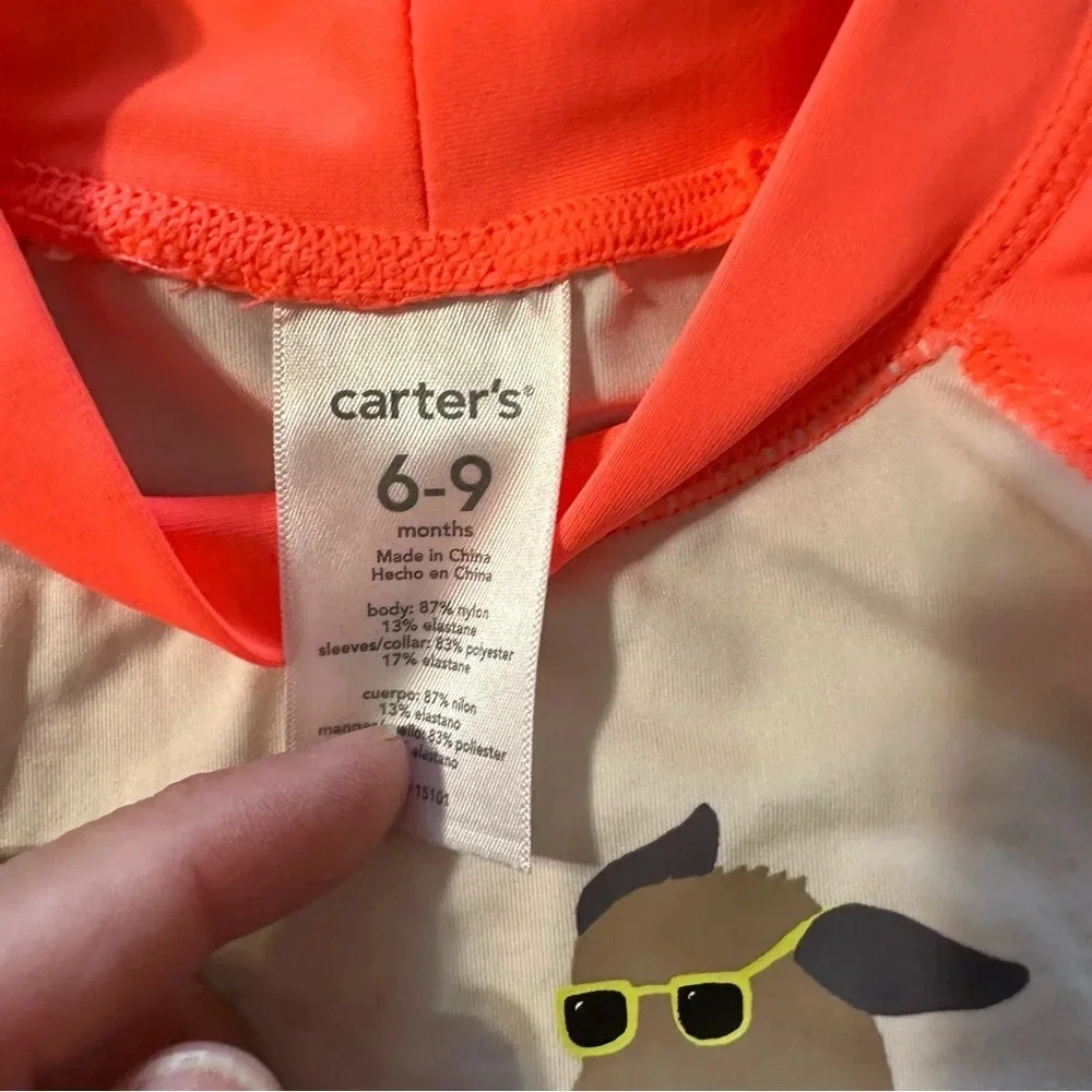 Carters boys 6-9 months rash guard shirt